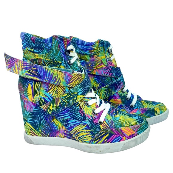 Madonna Material Girl Wedge Sneakers Sz 7 Tropical Coconut Girl Festival Shoes - Picture 4 of 16